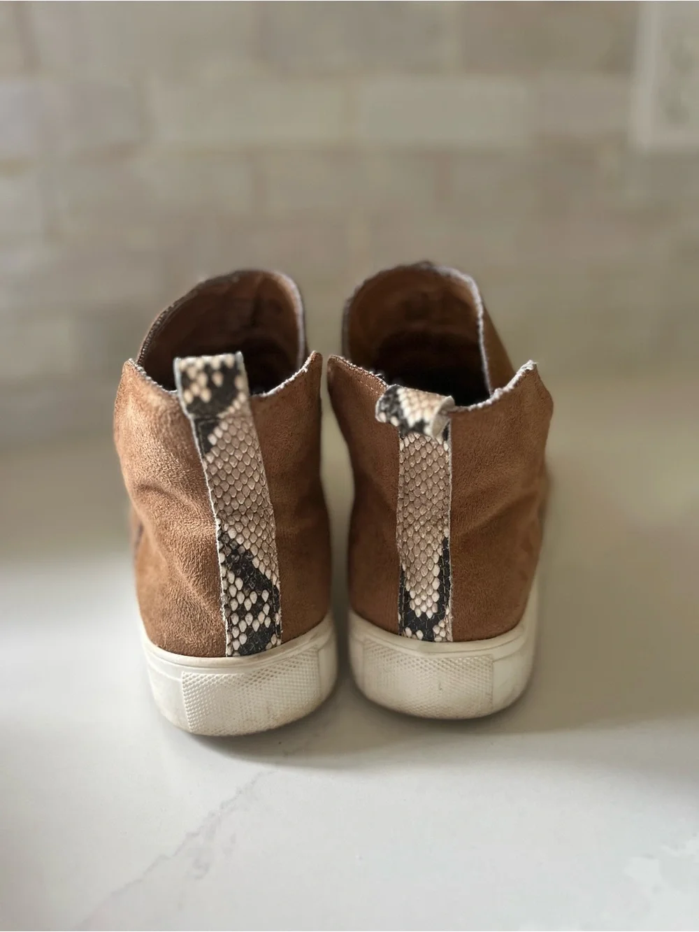 Women’s Suede Slip-On Boot Sneakers - Tan
